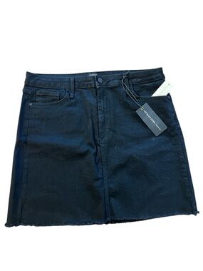 NWT Stitch Fix Just Black Denim A-Line Frayed Skirt